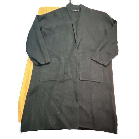 Lillusory Sweater Women’s Medium Long Black Open Cardigan Casual Career Heavy - Picture 5 of 9